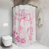 Shower Curtains - Pink Blush & Roses Perfume Bottle - Blessed
