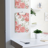 Clipboard-Luscious Pink Floral-Gold Trim