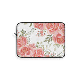 Laptop Sleeve-Luscious Pink Floral-Gold Trim