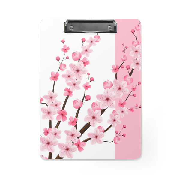 Clipboard-Pink Floral Blossoms-Pink & White