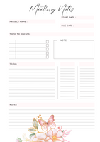 2024  Printable Planner/Calendar-Lush Pink Floral
