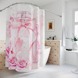 Shower Curtains - Pink Blush & Roses Perfume Bottle - Blessed