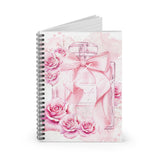Spiral Notebook (Small) - Pink Blush & Roses Perfume Bottle - Blessed