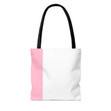 Tote Bag-Pink Floral Blossoms-Pink & White