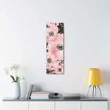 Canvas Art 12"x36"in-Rose Gold-Pink Floral-Paint Splatter-Black
