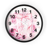 Wall Clock - Pink Blush & Roses Perfume Bottle - Blessed
