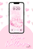 Phone Wallpaper - Love Conquers All – Candy Striped Pink Heart & Roses