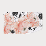 Towel Set-Pink Peach Floral-Black Stencil-Glitter Diamonds