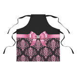 Apron-Glam Pink Bow-Pink Lace-Black