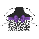 Apron-Glam Purple Bow-Snow Leopard-Black