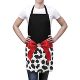 Apron-Glam Red Bow-Snow Leopard-Black