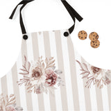 Apron-Neutral Browns-Floral Pinstripes