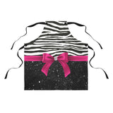 Apron-Glam Passion Pink Bow-Zebra-Black Glitter