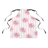 Apron-Pink Floral Pinstripes