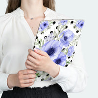 Clipboard-Soft Blue Floral-Black Polka Dots-White