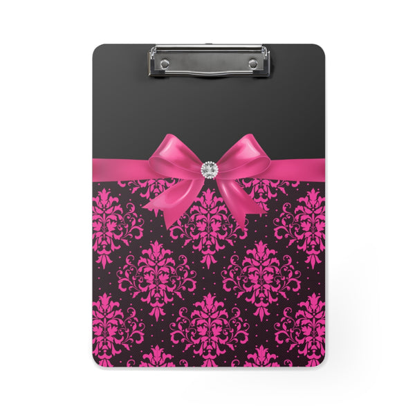 Clipboard-Glam Passion Pink Bow-Passion Pink Lace-Black