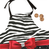 Apron-Glam Red Bow-Zebra-Black Glitter