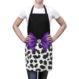 Apron-Glam Purple Bow-Snow Leopard-Black