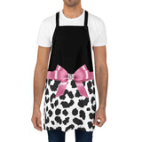 Apron-Glam Pink Bow-Snow Leopard-Black