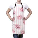 Apron-Pink Floral Pinstripes