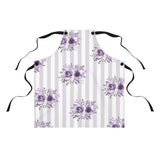 Apron-Stormy Purple-Floral Pinstripes