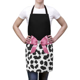 Apron-Glam Pink Bow-Snow Leopard-Black
