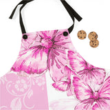 Apron-Pink Butterfly Duo-White