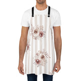 Apron-Neutral Browns-Floral Pinstripes