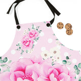 Apron-Magenta Pink Floral-White Polka Dots-Pink