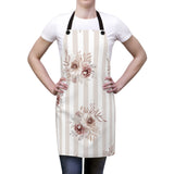 Apron-Neutral Browns-Floral Pinstripes