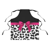 Apron-Glam Passion Pink Bow-Snow Leopard-Black
