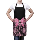 Apron-Glam Pink Bow-Pink Lace-Black