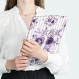 Clipboard-Soft Purple Floral-Purple Pinstripes-White