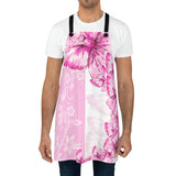 Apron-Pink Butterfly Duo-White