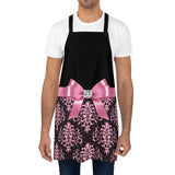 Apron-Glam Pink Bow-Pink Lace-Black