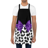 Apron-Glam Purple Bow-Snow Leopard-Black