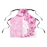 Apron-Pink Butterfly Duo-White