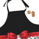 Apron-Glam Red Bow-Grey Leopard-Black