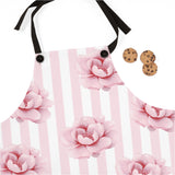 Apron-Pink Floral Pinstripes