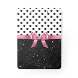 Clipboard-Glam Pink Bow-Black Polka Dots-Black Glitter