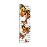 Canvas Art Panel 12"X36"in-Orange Butterflies-Illegible Cursive-Variant 2