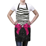Apron-Glam Passion Pink Bow-Zebra-Black Glitter