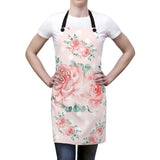 Apron-Lush Pink Floral-White Polka Dots-Pink
