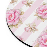Blush Pink Garden Dream Stripes - Mouse Pad