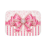 Pink Leopard Bow Couture - Bath Mat
