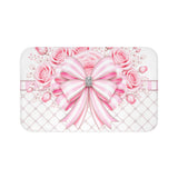 Candy Stripe Pink Couture Bow - Bath Mat
