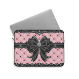 Obsidian Lace Bow in Princess Pink - Laptop Sleeve