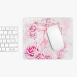Mouse Pad -  Pink Blush & Roses Perfume Bottle - Blessed
