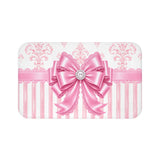 Princess Pink Damask Bow - Bath Mat
