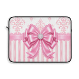 Princess Pink Damask Bow - Laptop Sleeve